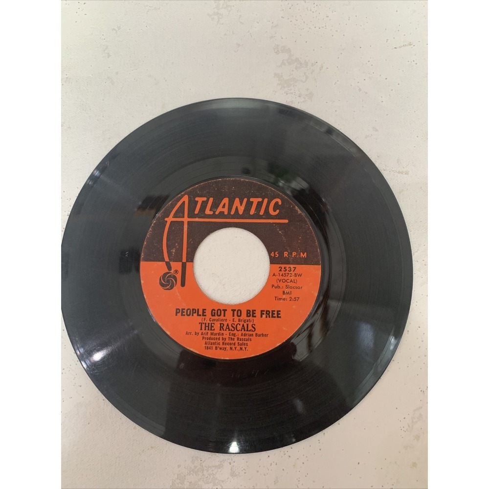 The Rascals People Got To Be Free / My World 45 1968 Atlantic Vinyl‎ Record